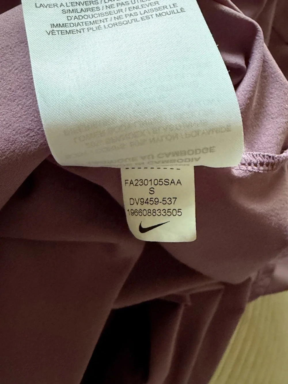 Nike Dri-FIT Bliss Women's Sleeveless Training Dress S Violet Dust